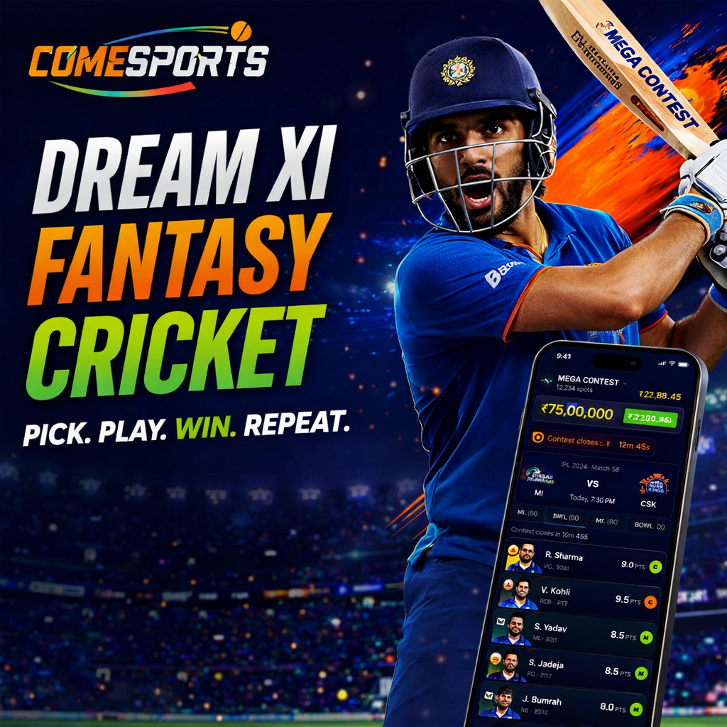 Cricket Download Dream XI fantasy cricket ad visual