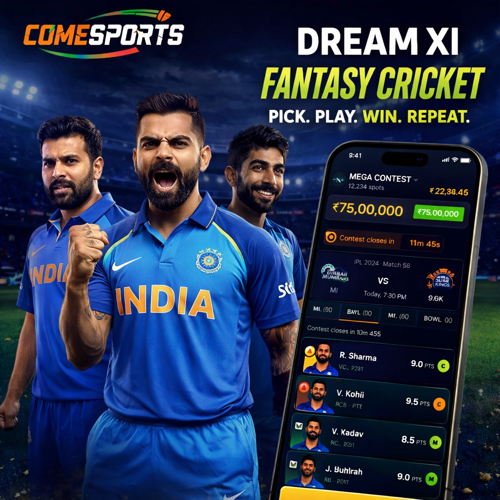 Cricket Download fantasy cricket and India team visual